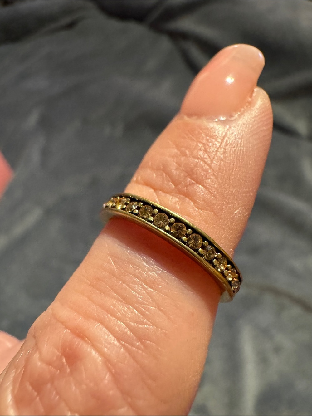 Gold Crystal-Accented Women’s Stacking Band Ring